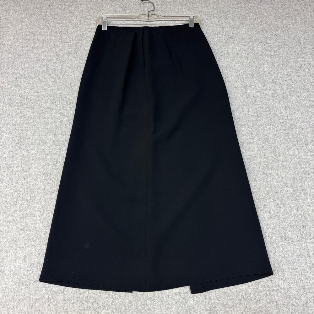 Jones New York Petite Maxi Skirt 4P Black Lined Back Slit Classic Professional